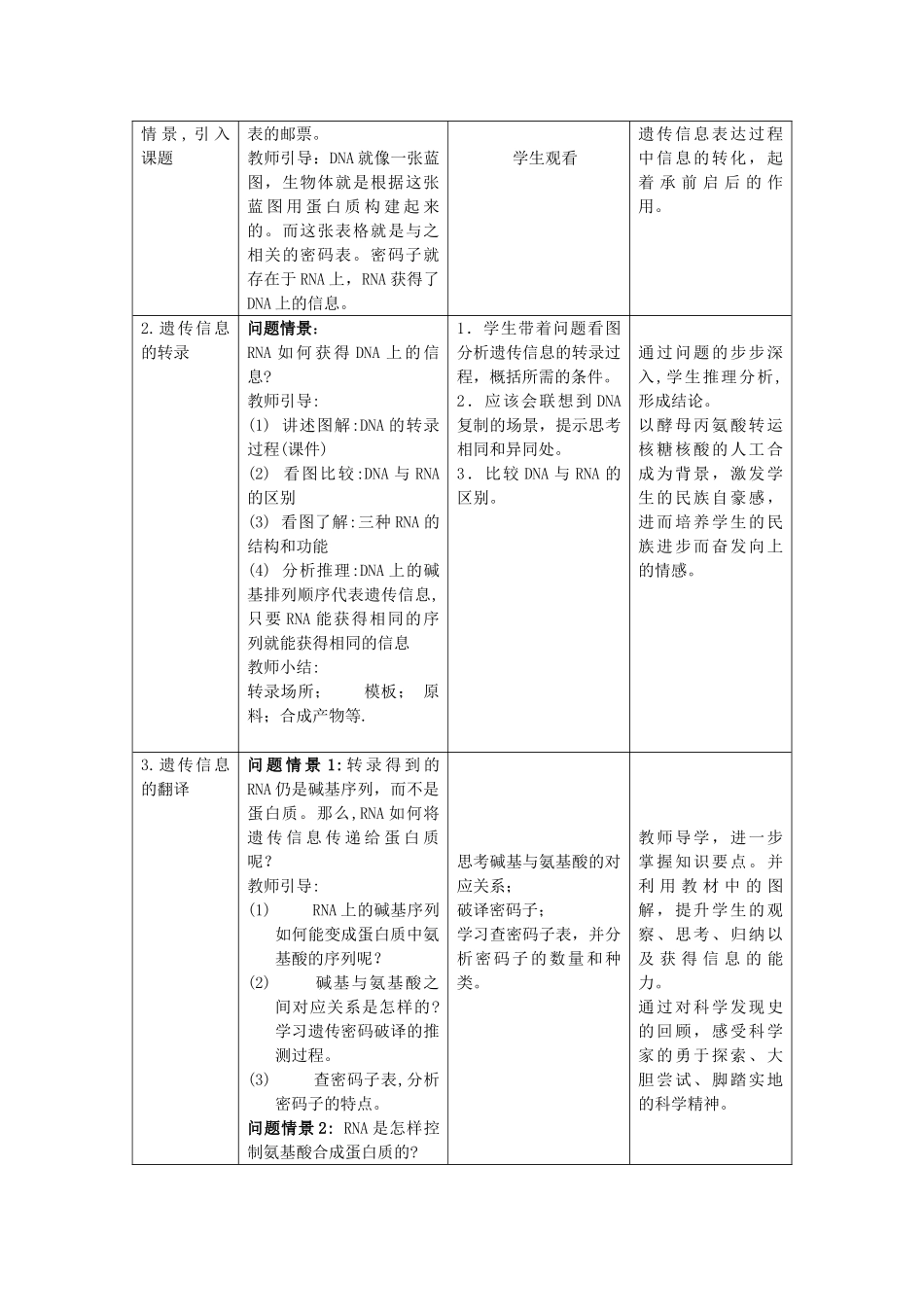 高一生物：6.2《蛋白质合成》教案（2）（沪科版第二册）_第2页