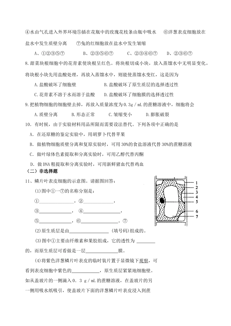 高一生物课课练12_第2页
