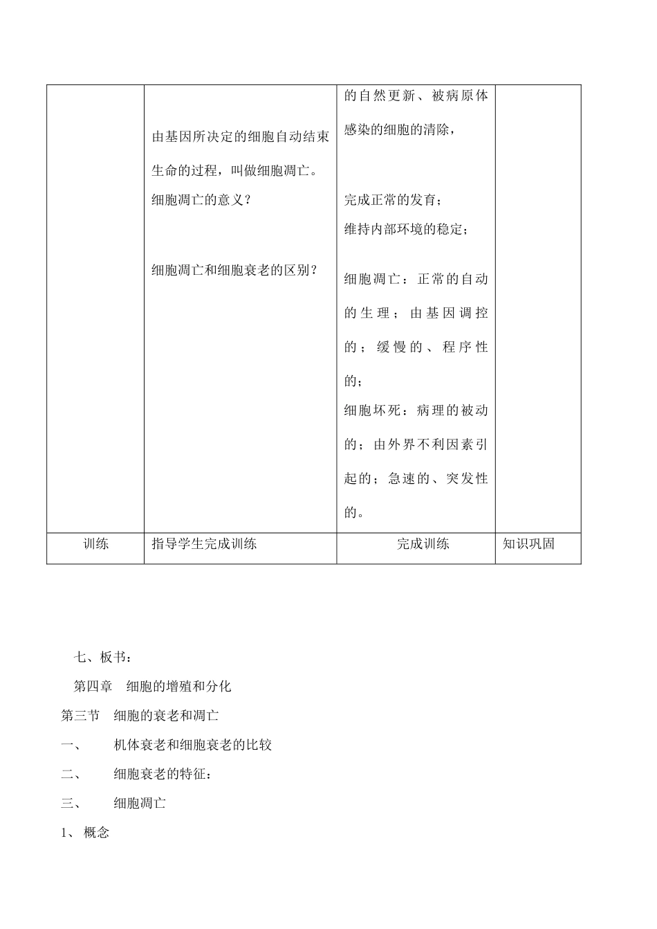 高一生物必修1 细胞的衰老和凋亡（1课时）_第3页