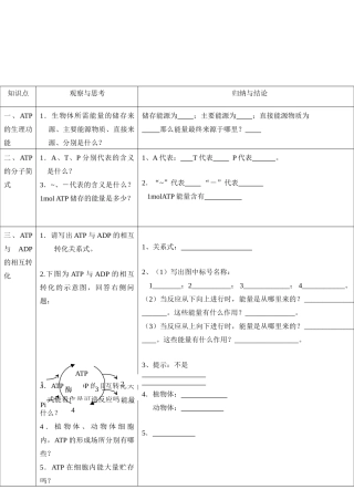 高一生物必修1 细胞的能量“通货”——ATP