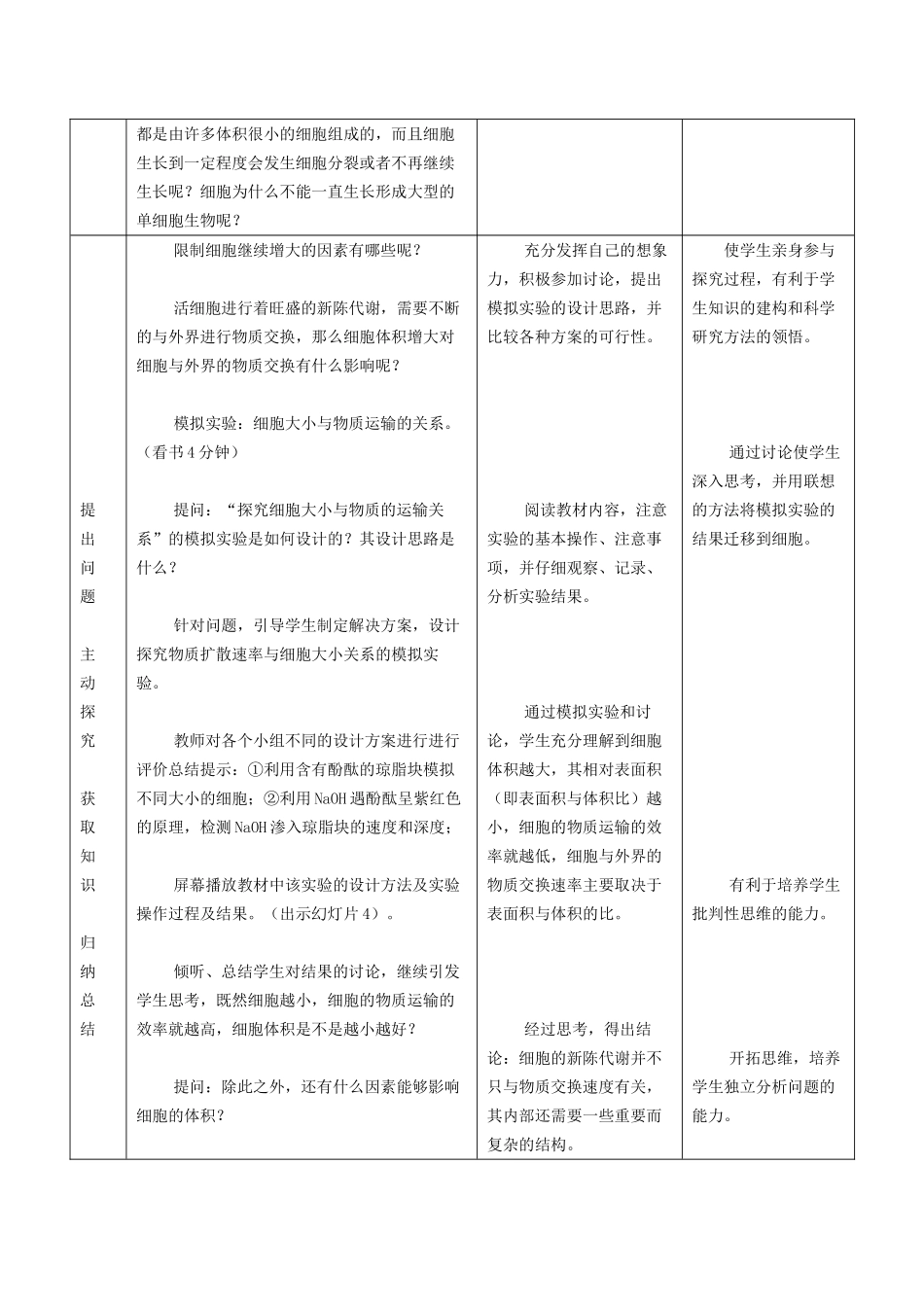 高一生物必修1 细胞的增殖 教学设计_第2页