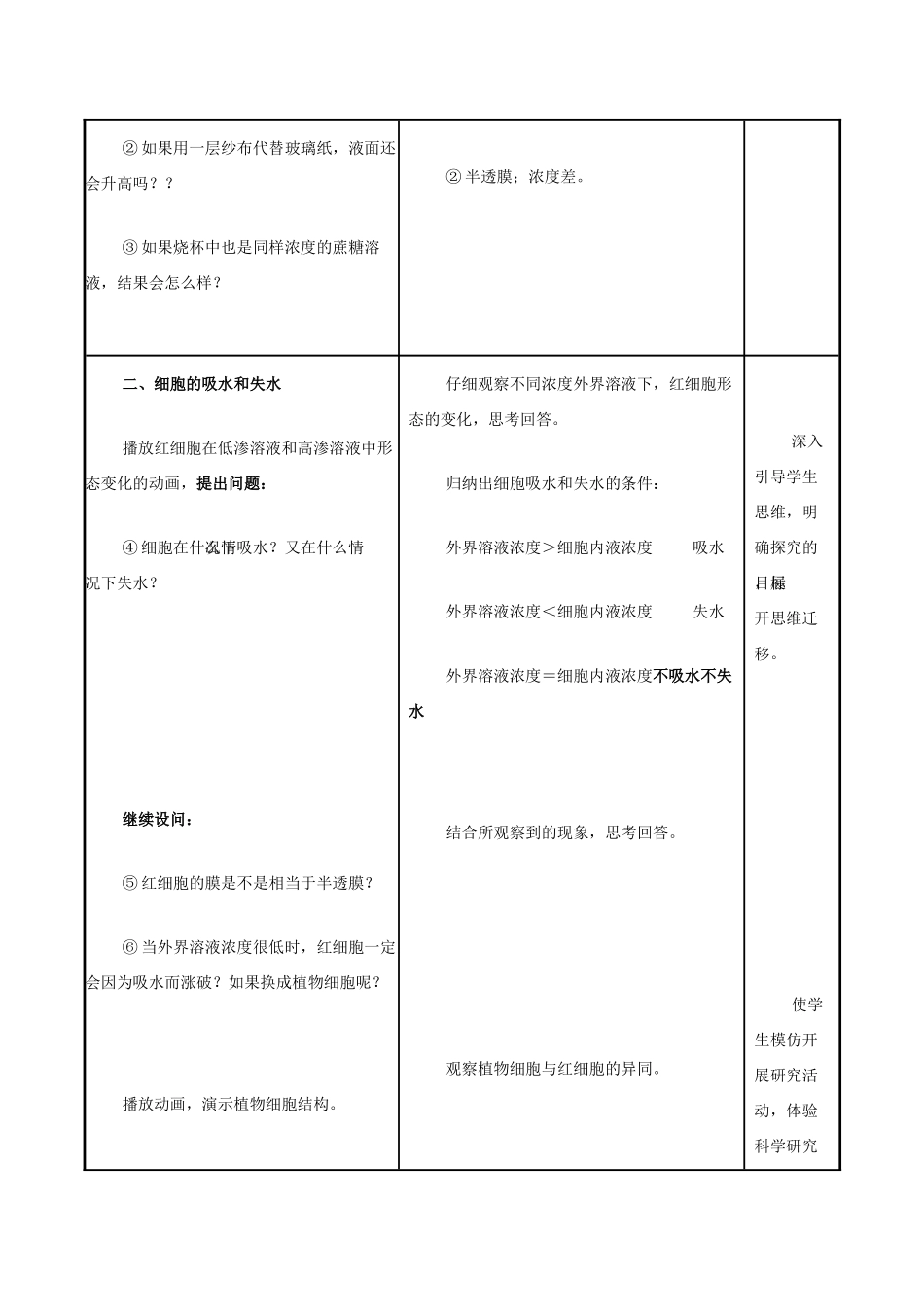 高一生物必修1 物质跨膜运输的实例 教学设计_第2页