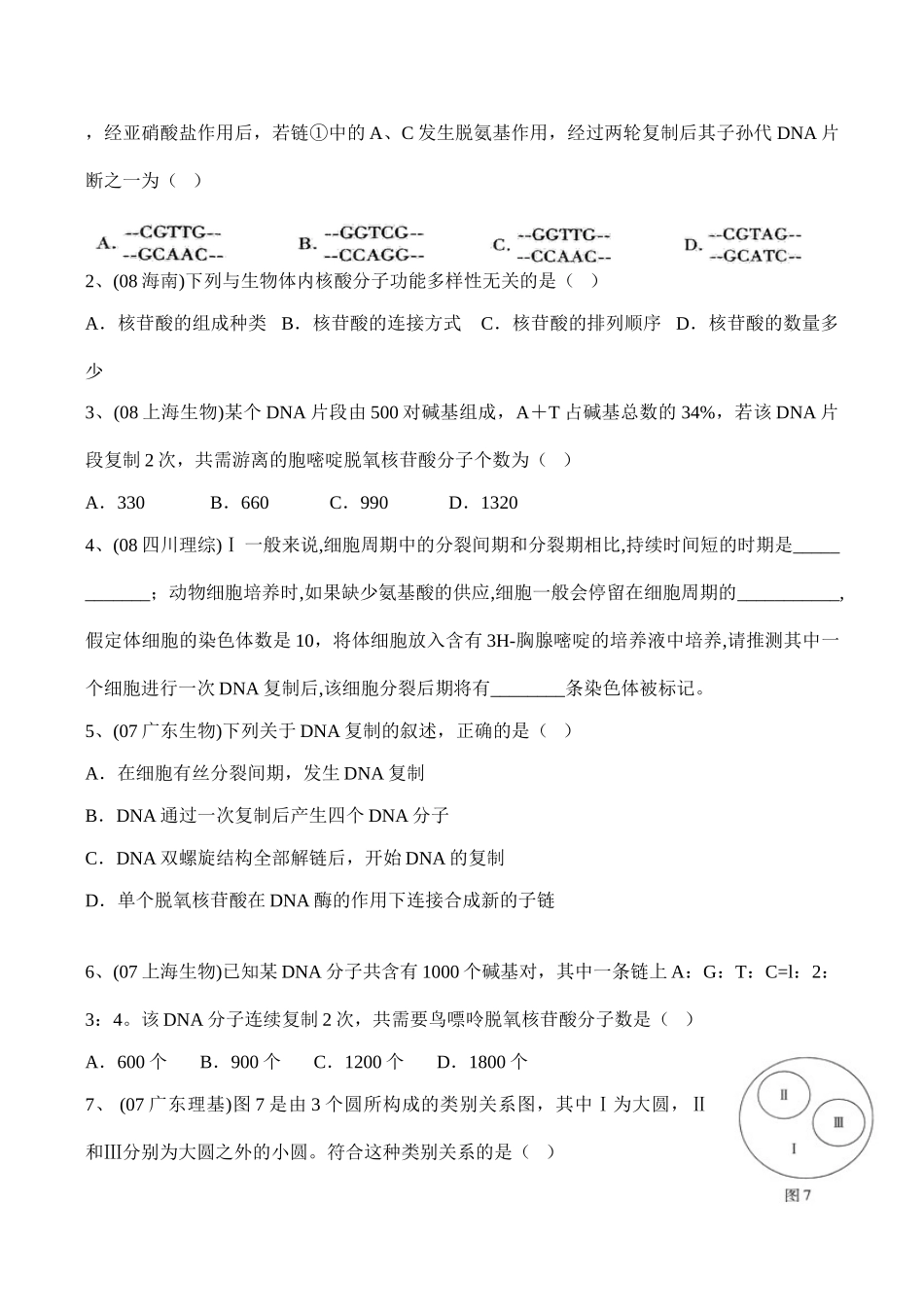 高一生物必修 DNA分子的结构和复制_第3页