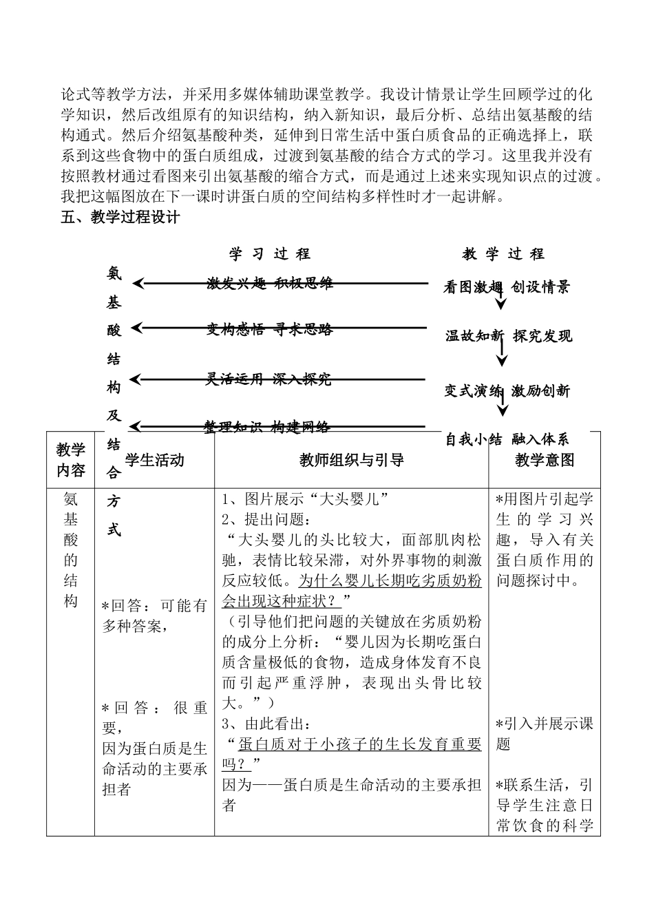 高一生物《第2节 生命活动的主要承担者—蛋白质》教学设计_第2页