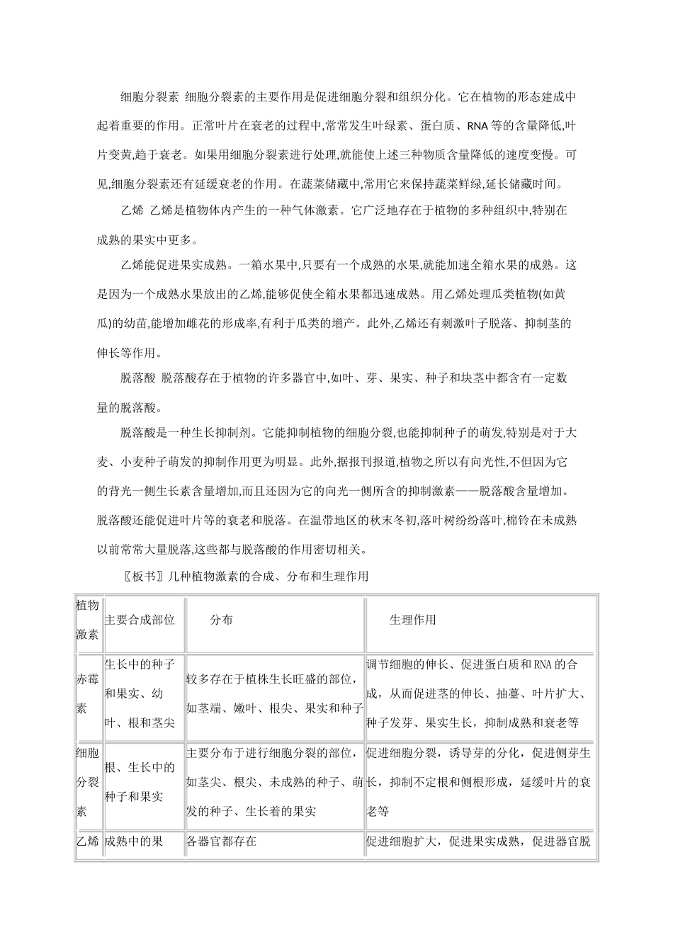 高一生物《稳态与环境》全套教案：3.3《其他植物激素》新人教版必修3_第2页