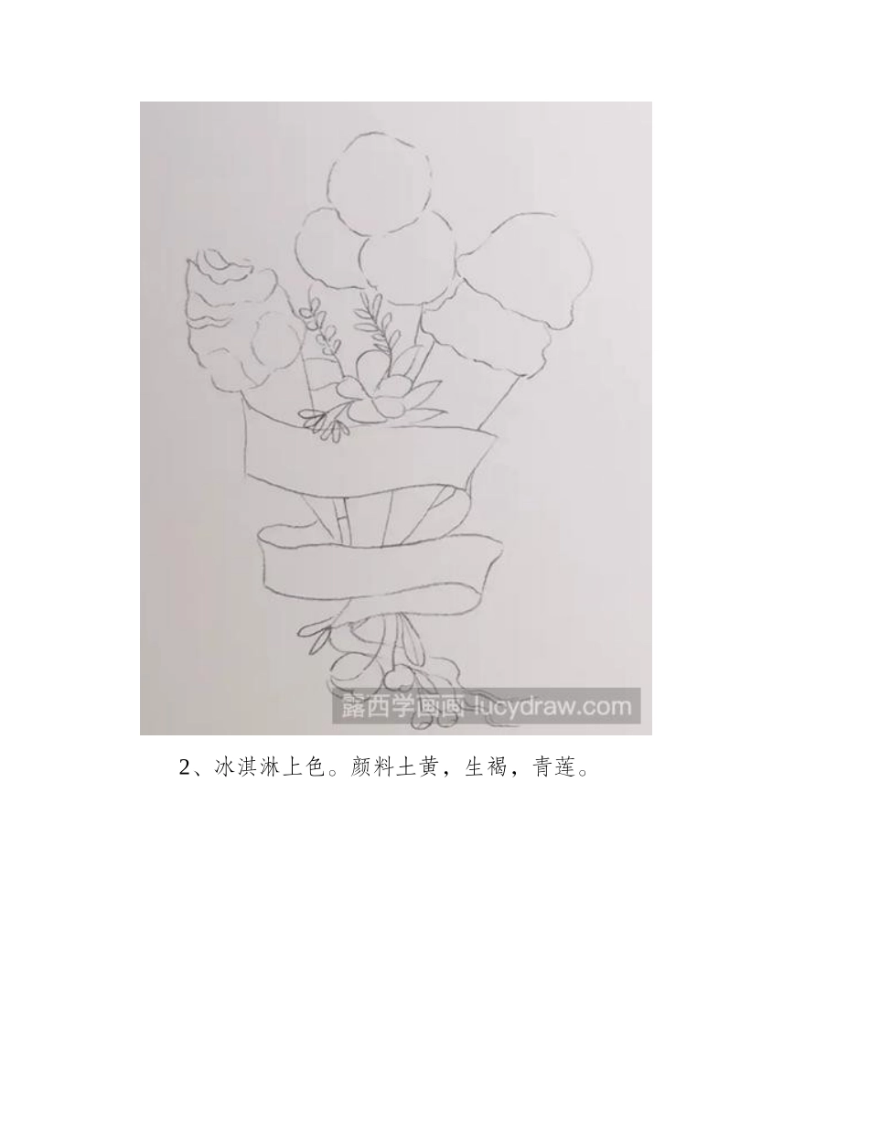 教你画超级漂亮的冰淇淋水彩画教程_第2页