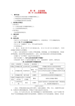 高一生物《分子与生物》全套教案：1.1《从生物圈到细胞》新人教版必修1