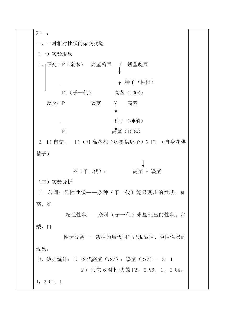 高一生物 遗传因子的发现_第2页