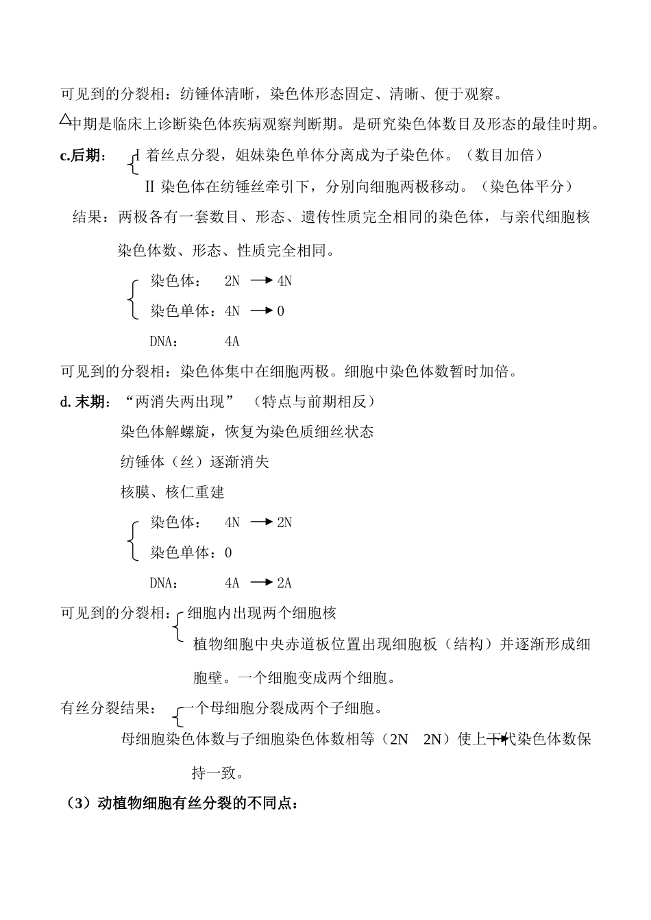 高一生物 有丝分裂学习要点_第2页