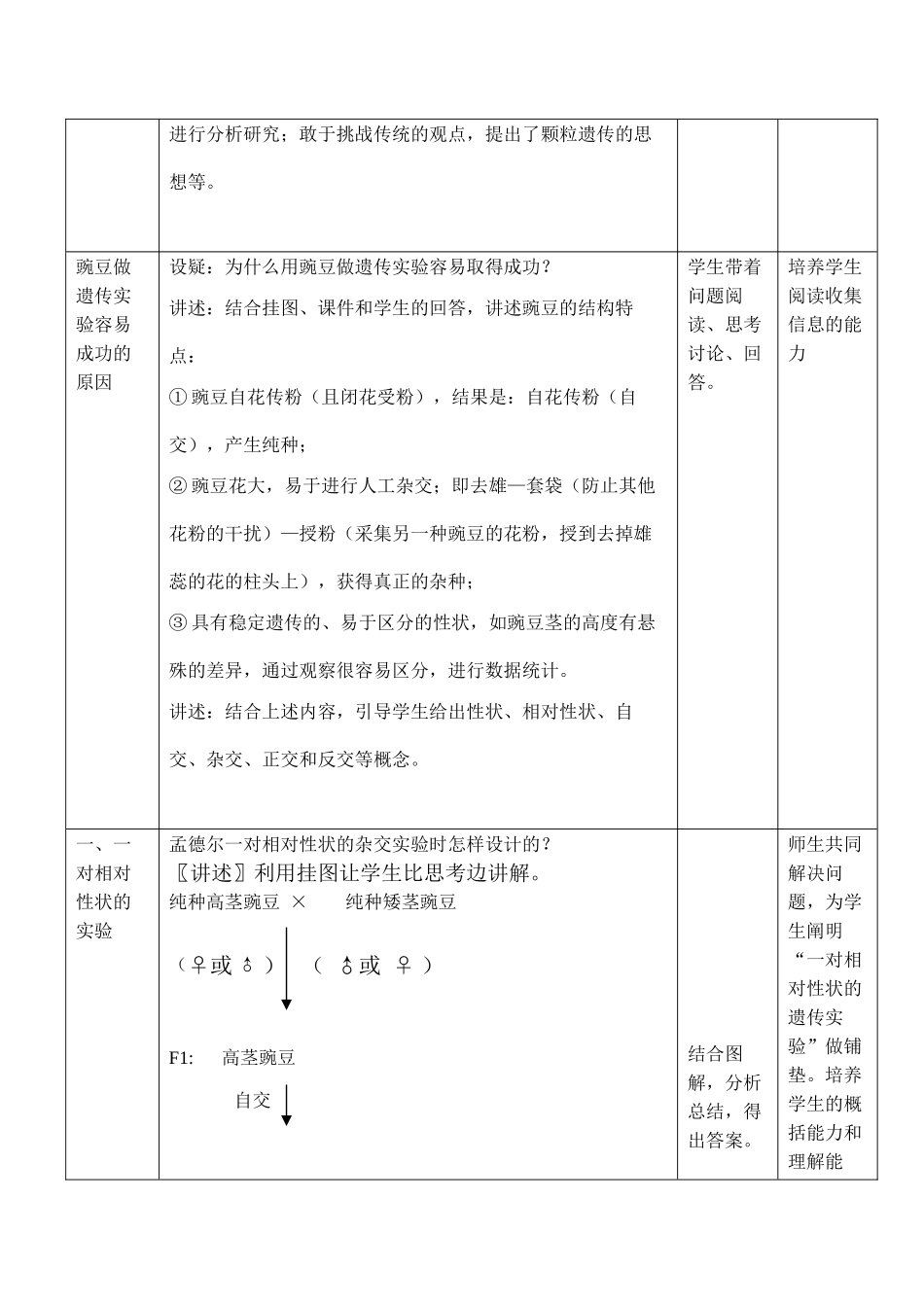 高一生物 孟德尔的豌豆杂交实验 （一）_第3页