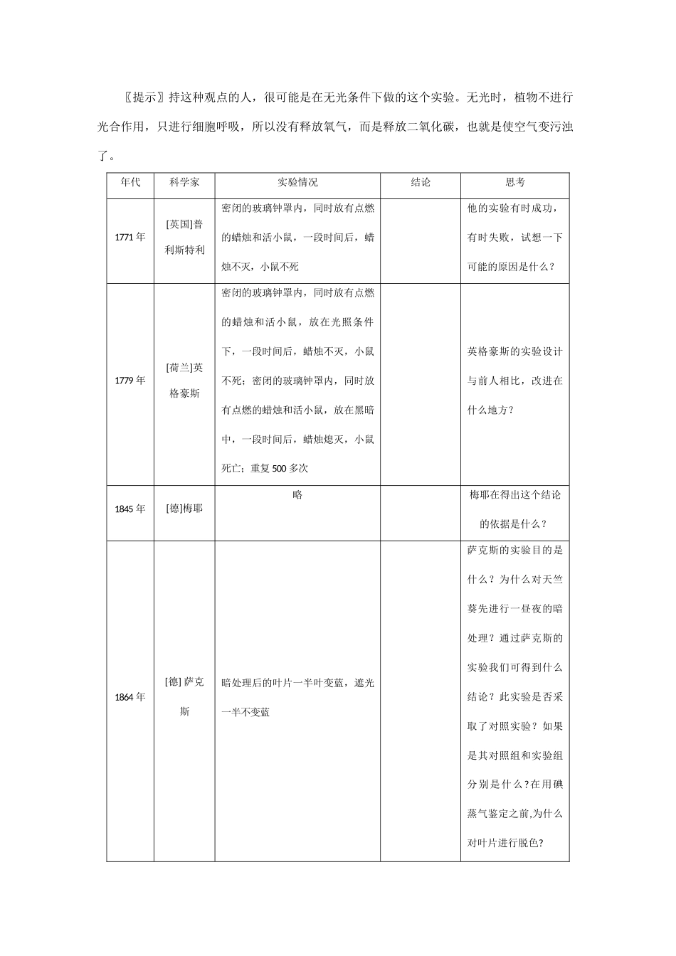 高一生物 光合作用的原理精华教案（第1课时）_第3页