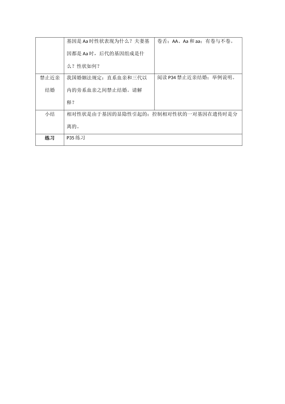 高一生物  第三节 基因的显性和隐性 教案_第2页