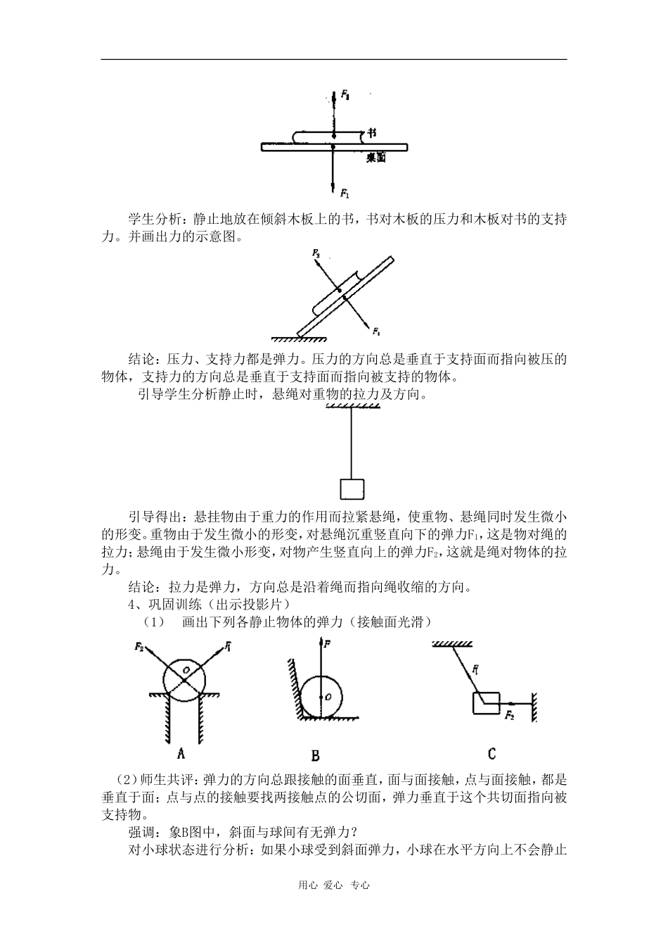高一物理：《弹力》教案 旧人教版_第3页