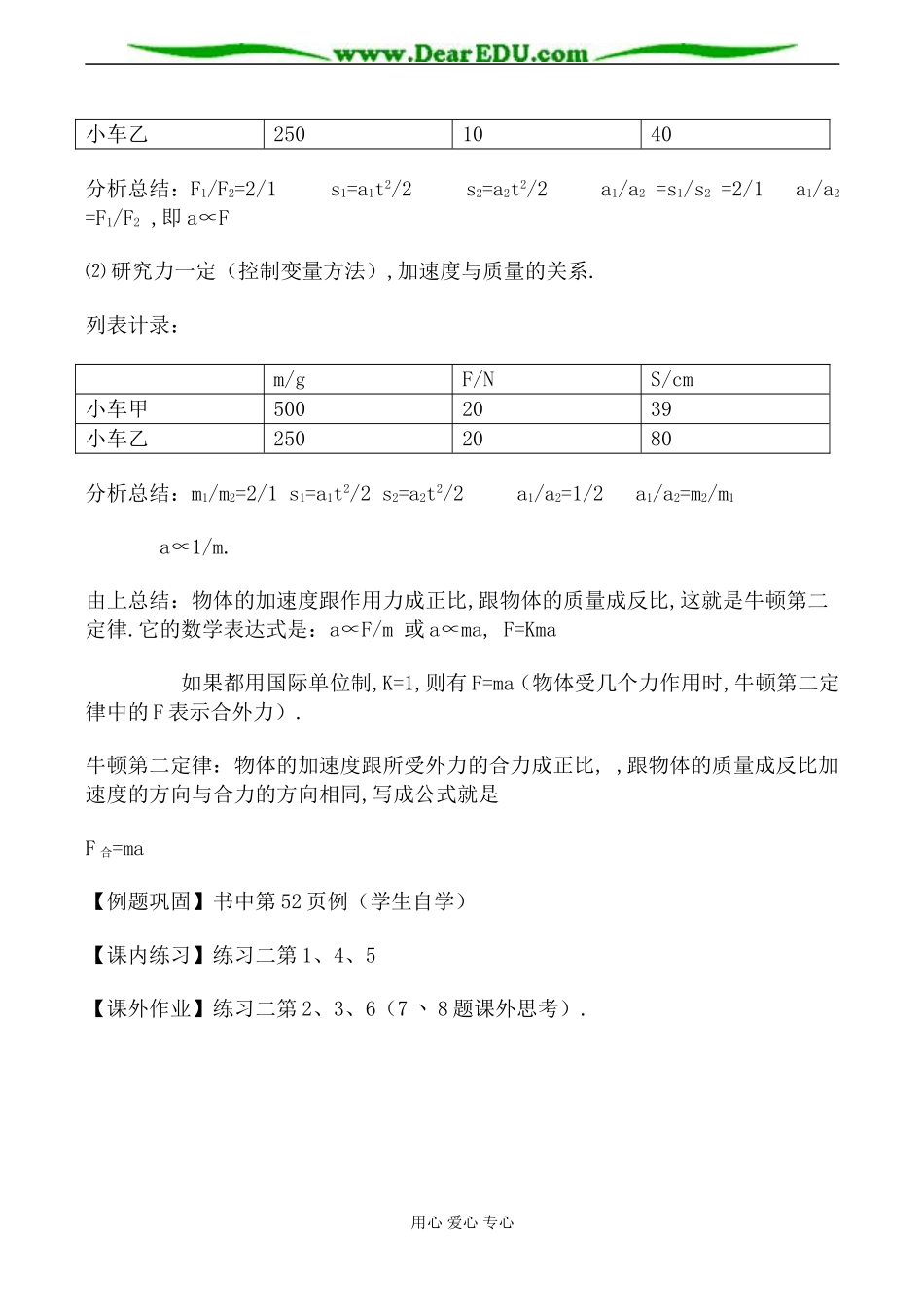 高一物理 第三章 第三节牛顿第二定律_第3页