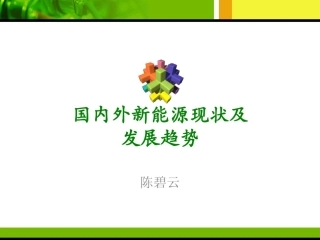 国内外新能源现状及发展趋势