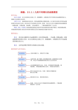 高一数学：3.2.1《几类不同增长的函数模型》教案新人教A版必修1