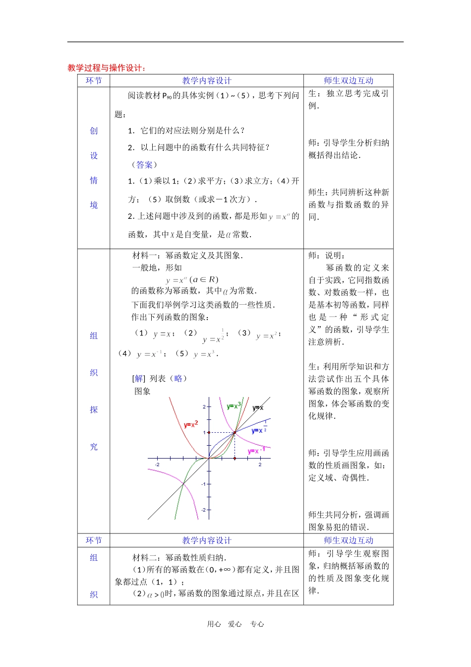 高一数学教案：2.3《幂函数》新人教A版必修1_第3页