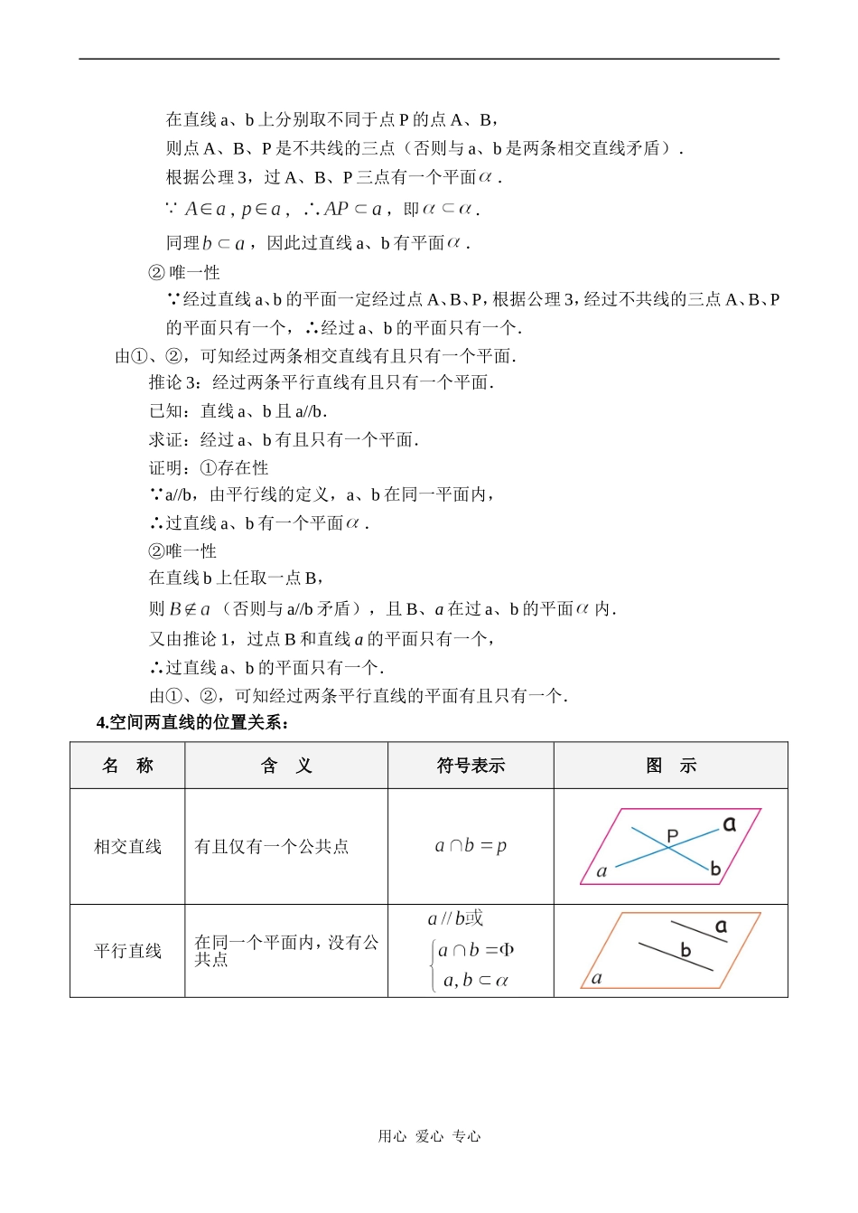 高一数学必修2 平面的基本性质以及平行直线和异面直线_第2页