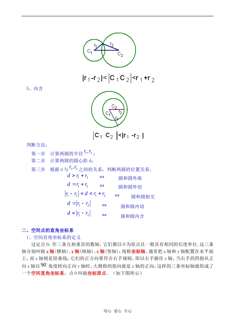 高一数学圆和圆的位置关系、空间直角坐标系教案_第2页