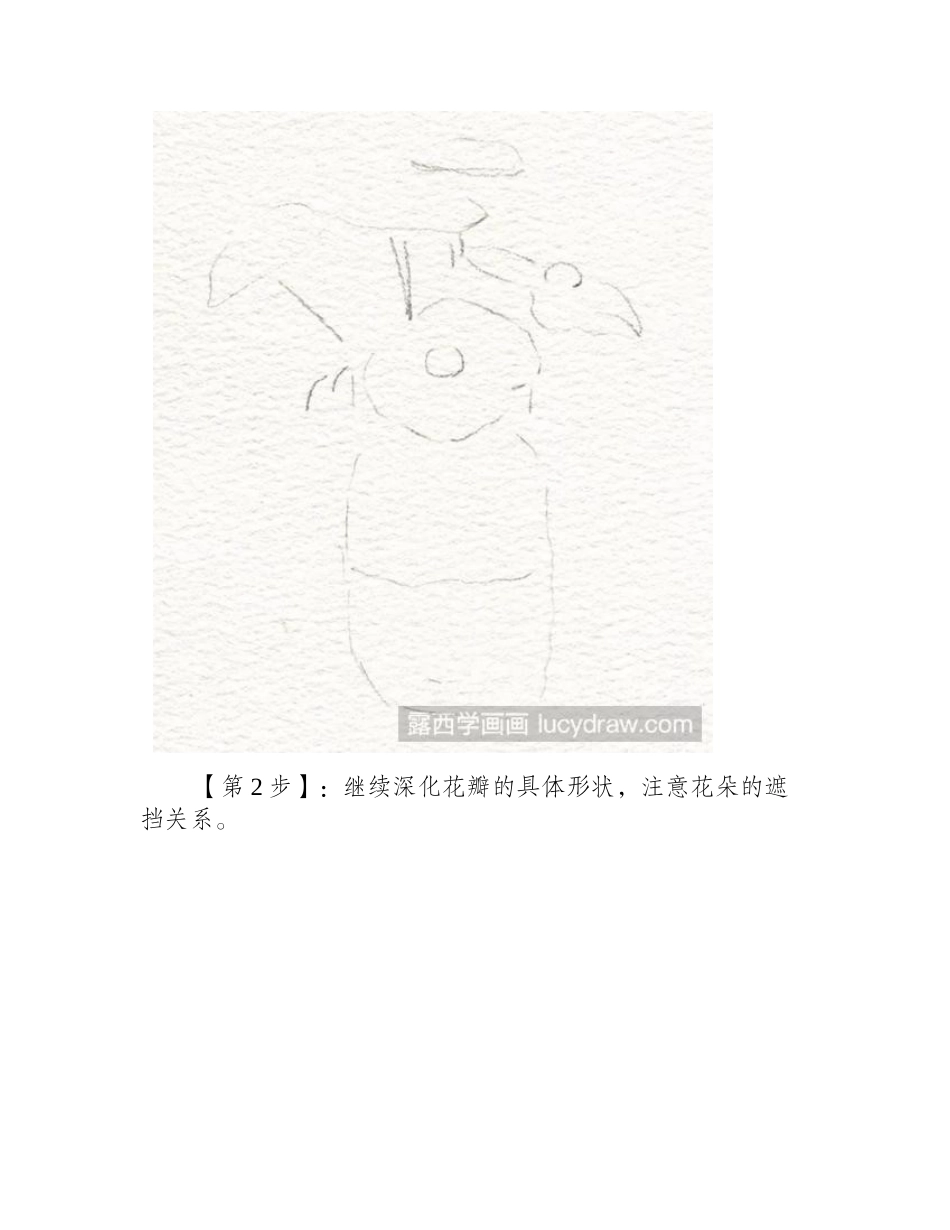 黄色小野菊怎么画_六步教你画玻璃瓶中的野菊花彩铅画教程_第2页