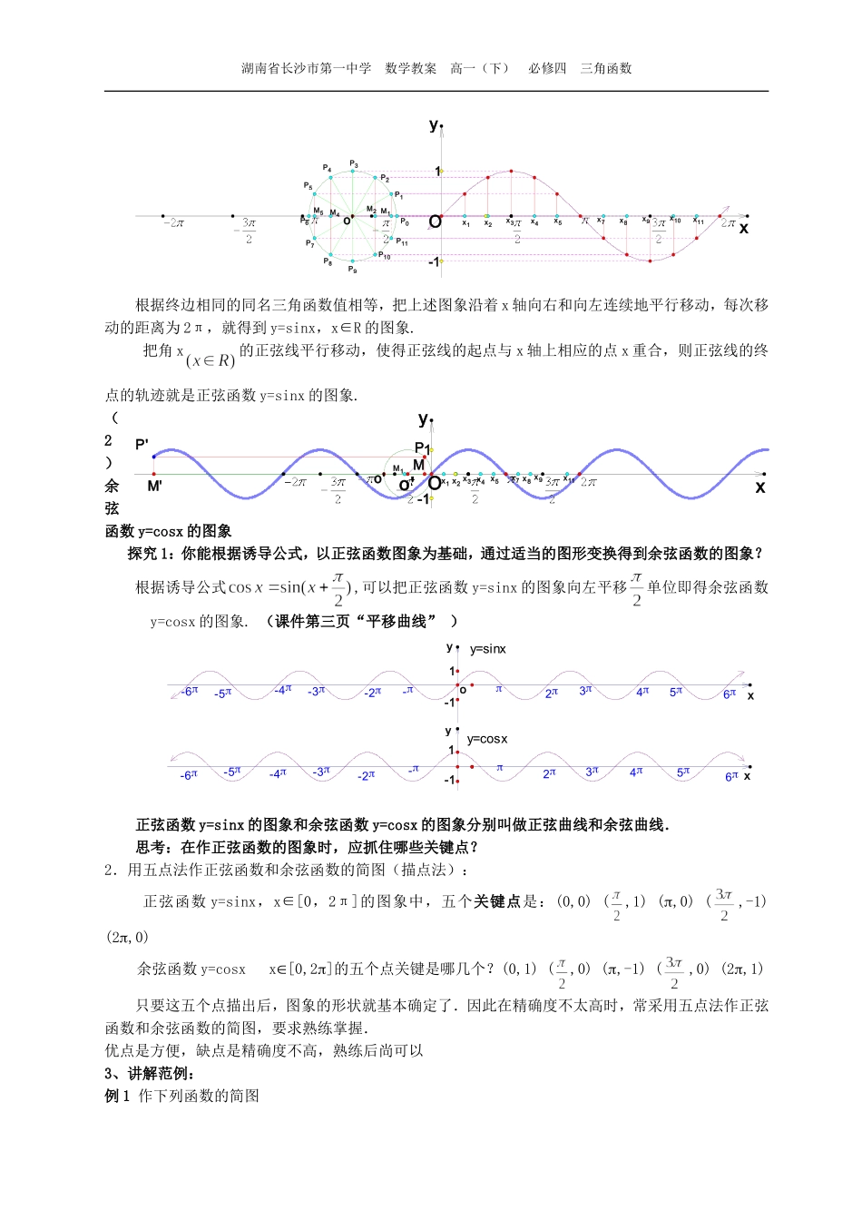 高一数学《1.4.1正弦、余弦函数的图象》_第2页