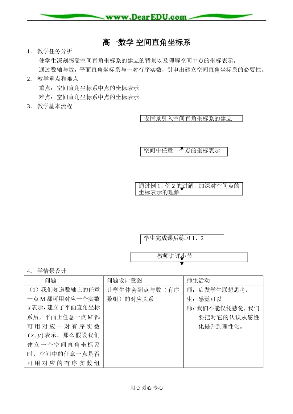 高一数学 空间直角坐标系教案_第1页