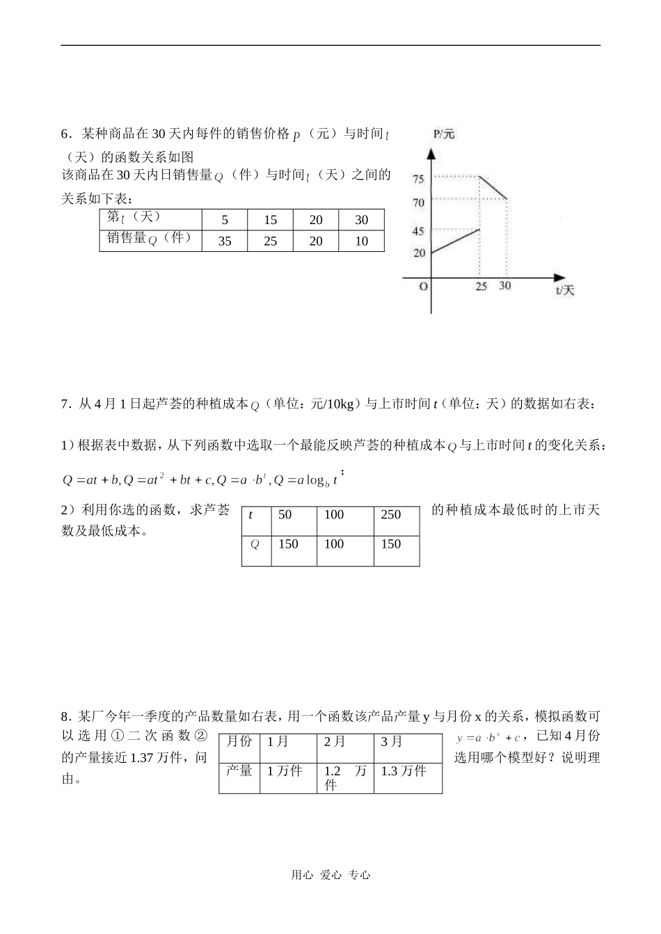 高一数学 函数应用题_第2页