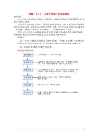 高一数学 3.2.1《几类不同增长的函数模型》教案（新人教A版必修1） 河北专用