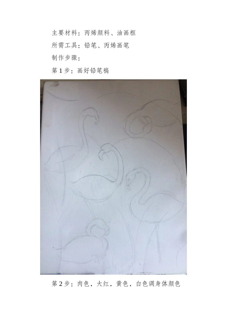火烈鸟装饰丙烯画简单教程丙烯画教程4_第2页