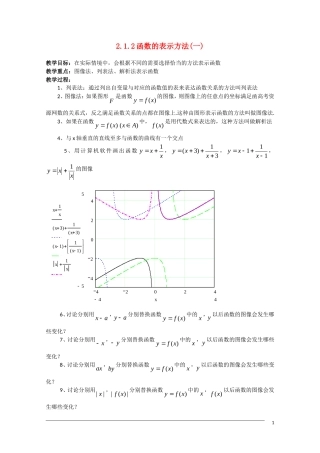 高一数学 2.1.2《函数的表示方法（1）》新人教A版必修1