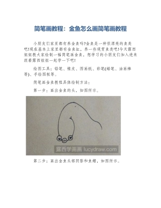 简笔画教程：金鱼怎么画简笔画教程