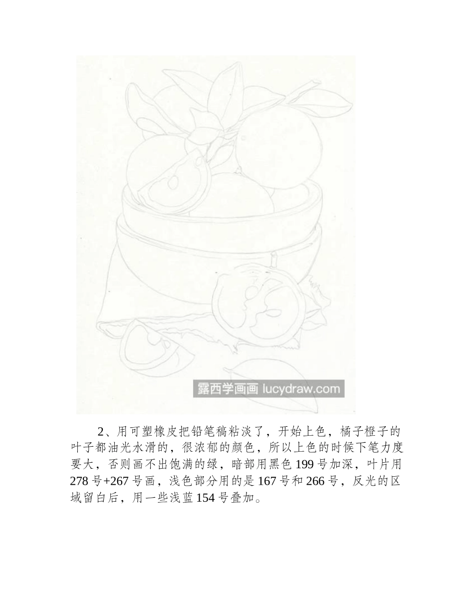 黄橙橙的橙子怎么画_绘画过程是什么_彩铅画教程_第2页