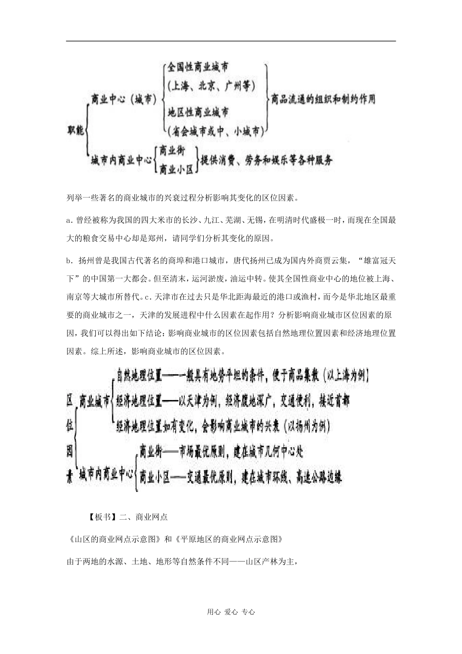 高一地理：7.6《商业中心和商业网点》教案旧人教版_第3页
