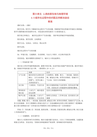 高一地理：6.5《城市化过程中的问题及其解决途径》教案旧人教版