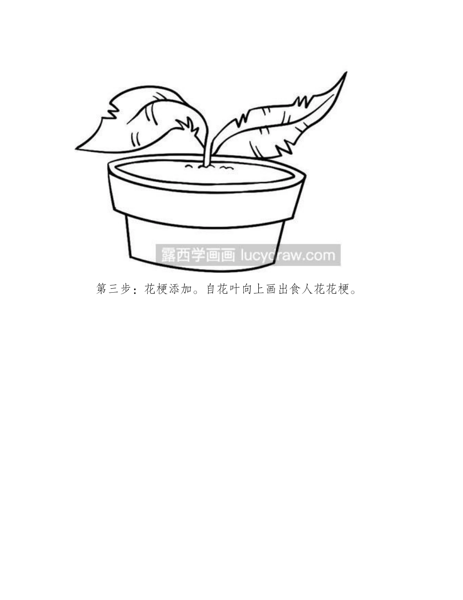 简笔画教程：怎么绘制恐怖食人花简笔画教程_第2页