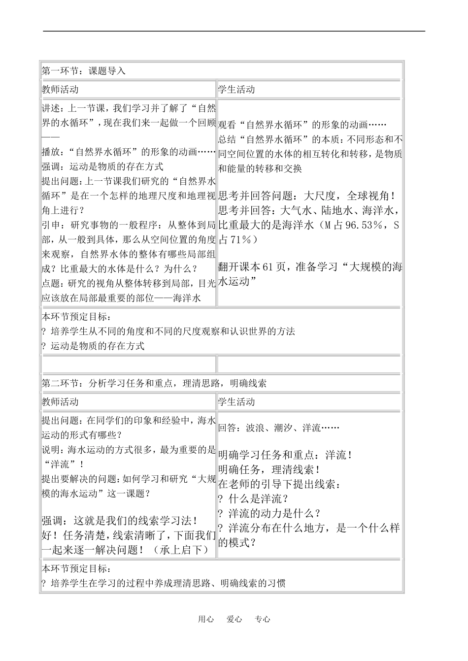 高一地理必修1 大规模的海水运动 教学设计_第2页