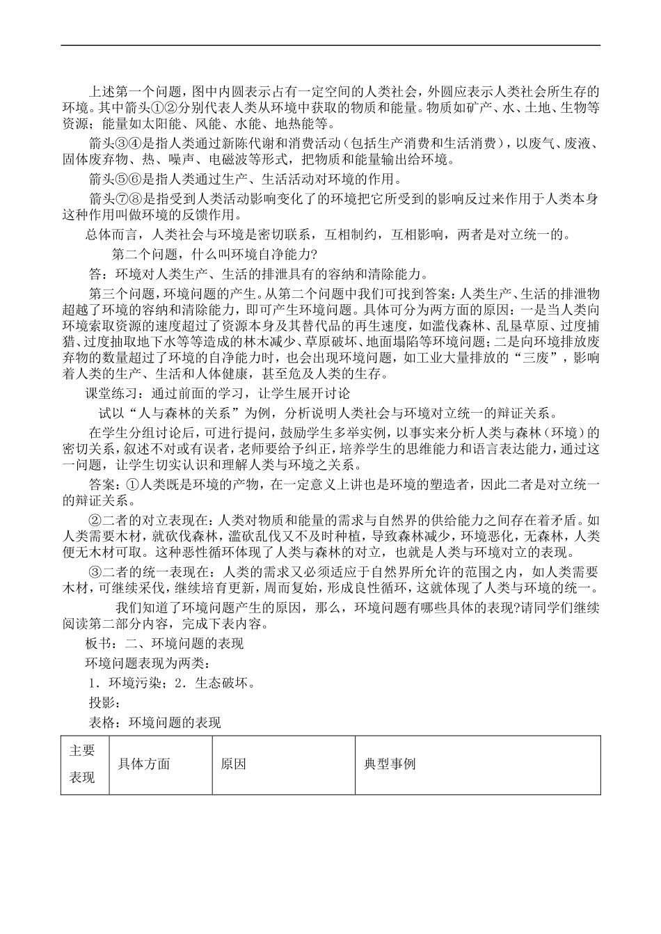 高一地理《环境问题的表现与分布》教案_第2页