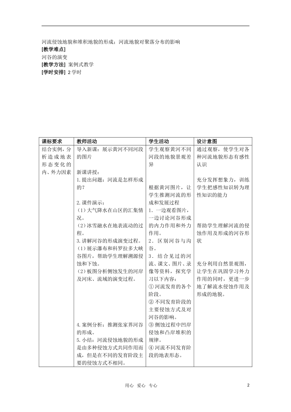 高一地理 4.3《河流地貌的发育》教学设计 新人教版必修1_第2页