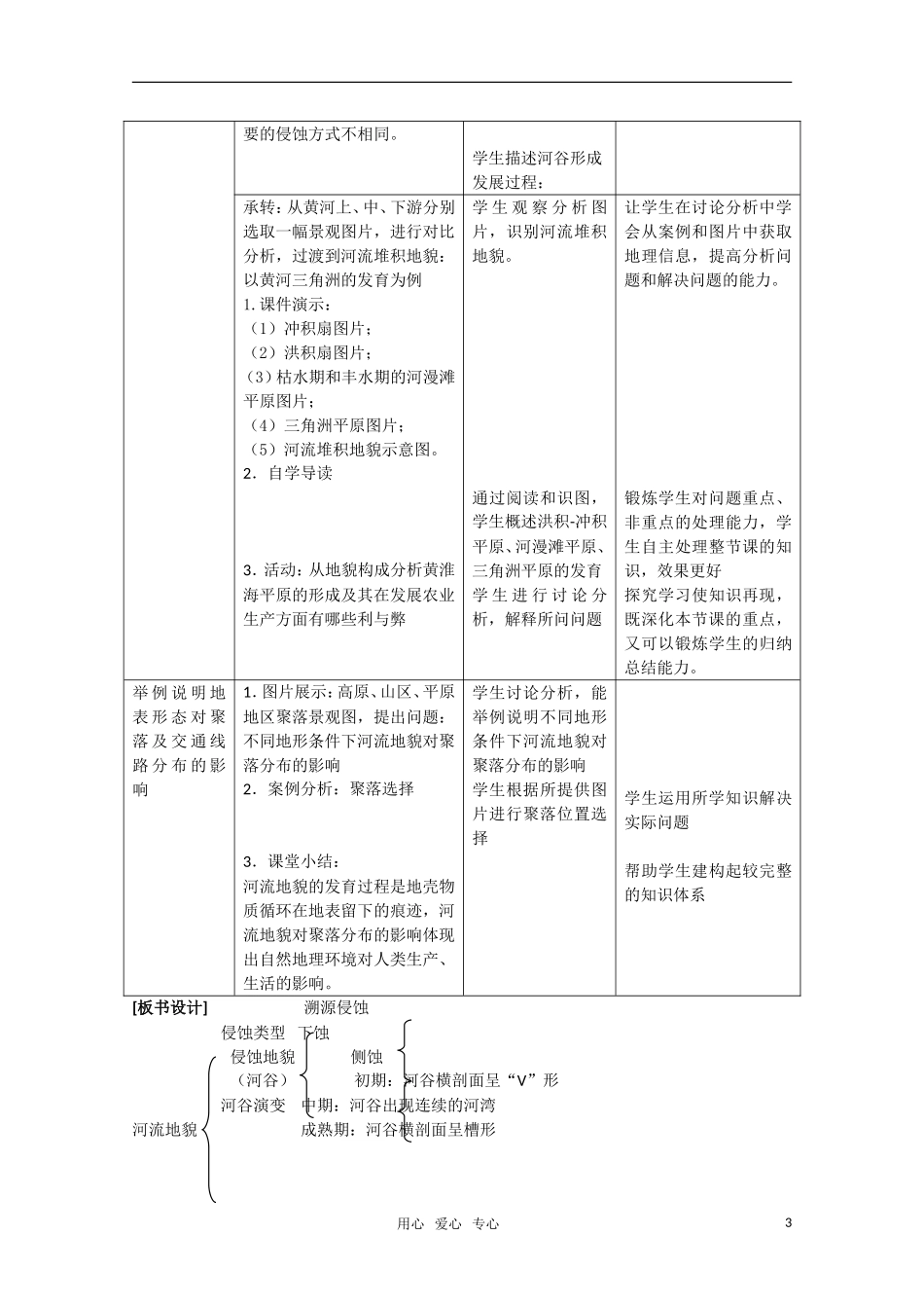高一地理  4.3《河流地貌的发育》教学设计  新人教版必修1_第3页