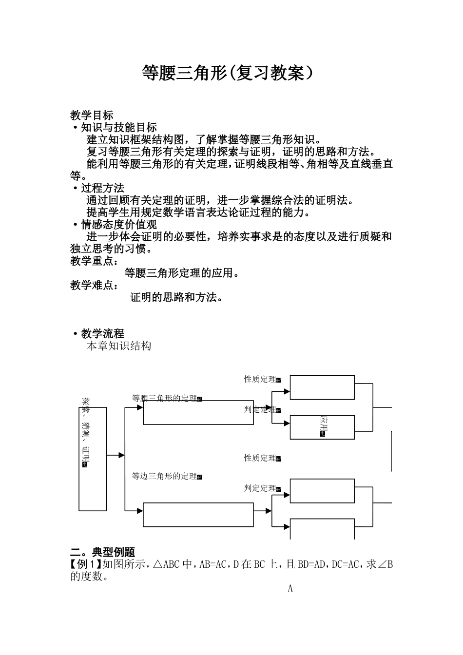 等腰三角形(复习教案）_第1页