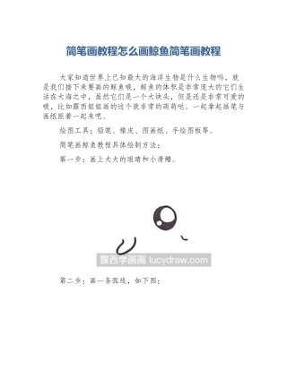 简笔画教程怎么画鲸鱼简笔画教程