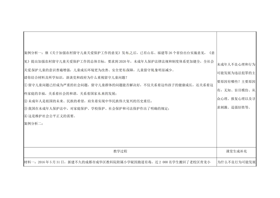 云南省涧彝族自治县中考政治第三轮复习 课题40 关注青少年健康成长教学设计-人教版教材初中九年级全册政治教学设计_第2页