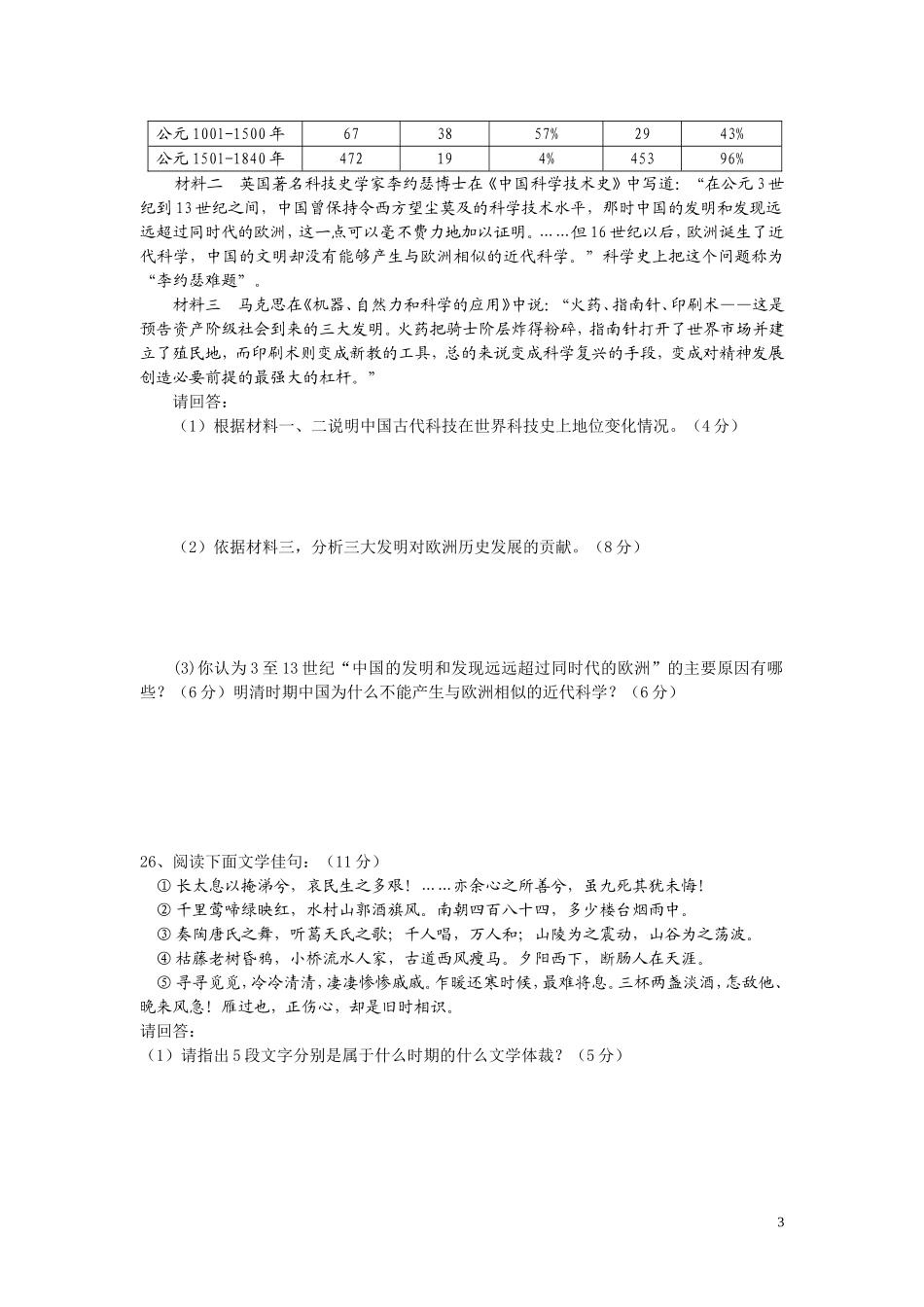 第三单元  古代中国的科学技术与文学艺术_第3页