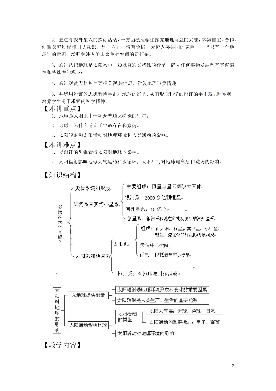 第一讲 宇宙中的地球和太阳对地球的影响_第2页