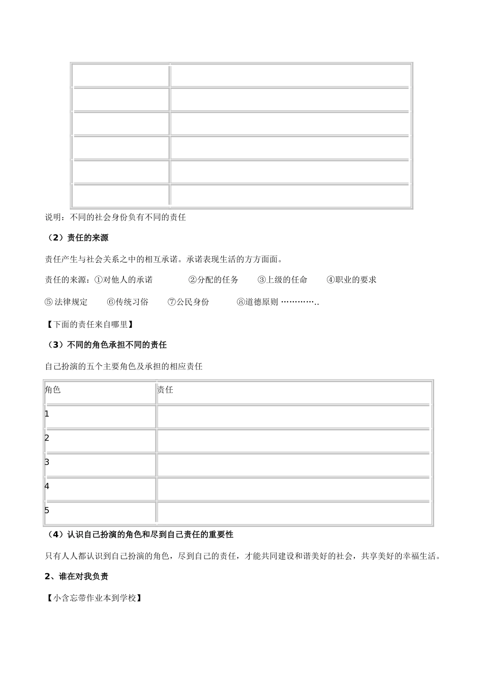 九年级政治《责任与角色同在》教学提纲_第2页