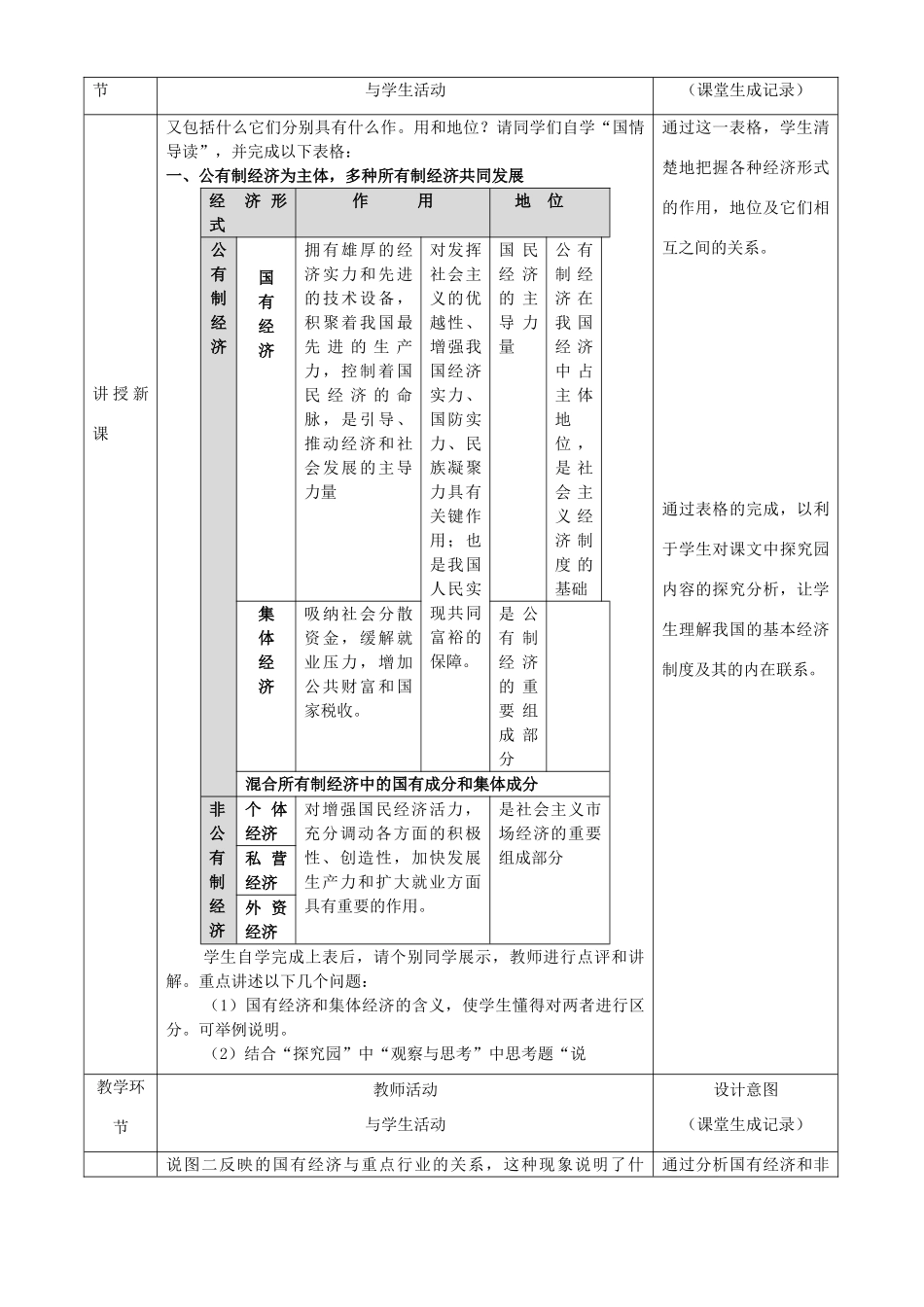 九年级政治 适合中国国情的政治经济制度教学设计1 粤教版教材_第2页