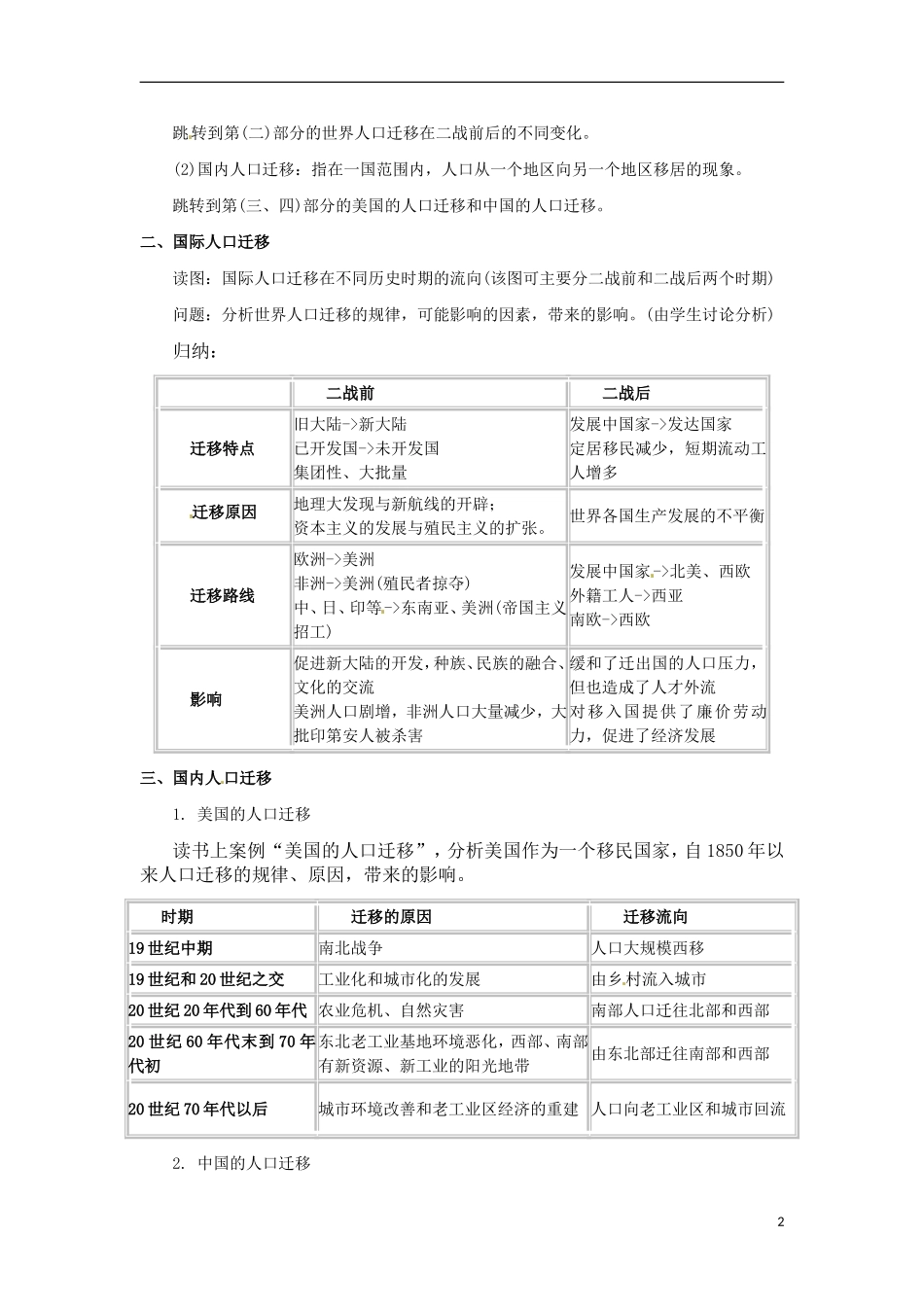 第2讲  人口的空间变化和人口的合理容量_第2页