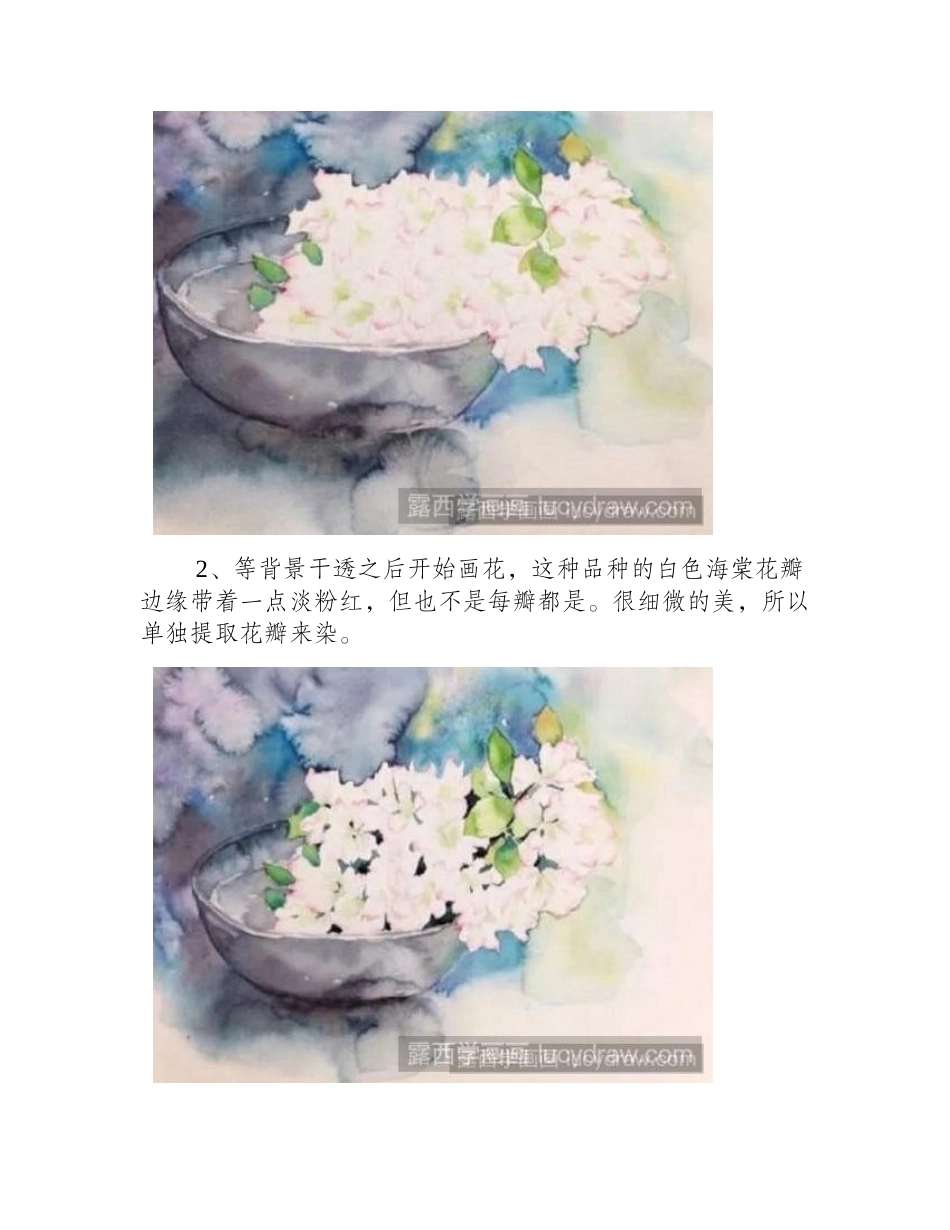 海棠水彩画怎么画水彩画教程_第2页