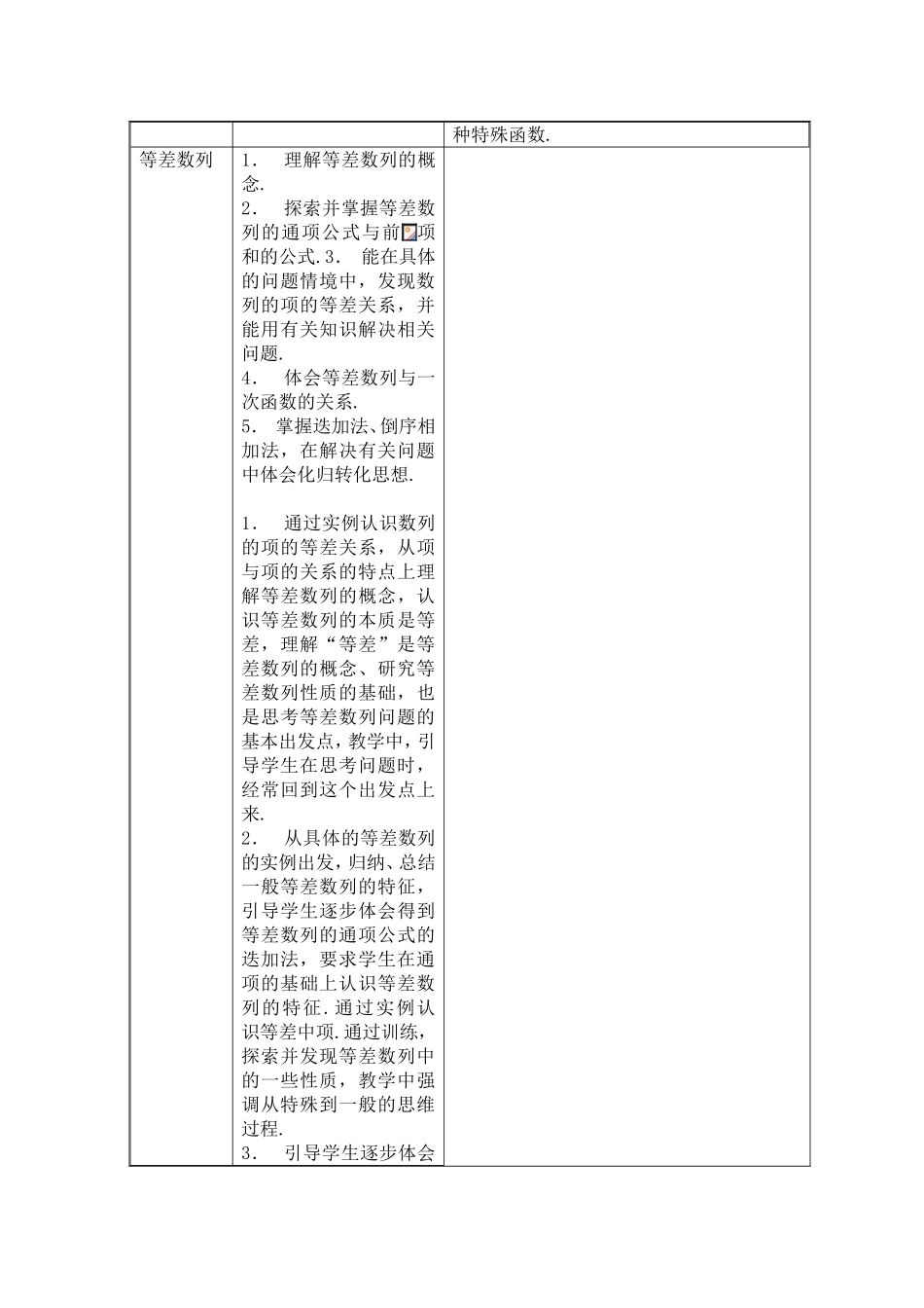 福建省高中数学教学要求 新人教A版必修5_第3页