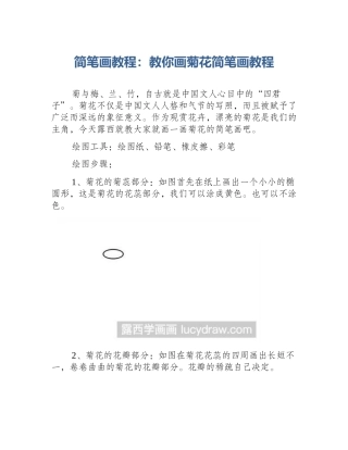 简笔画教程：教你画菊花简笔画教程